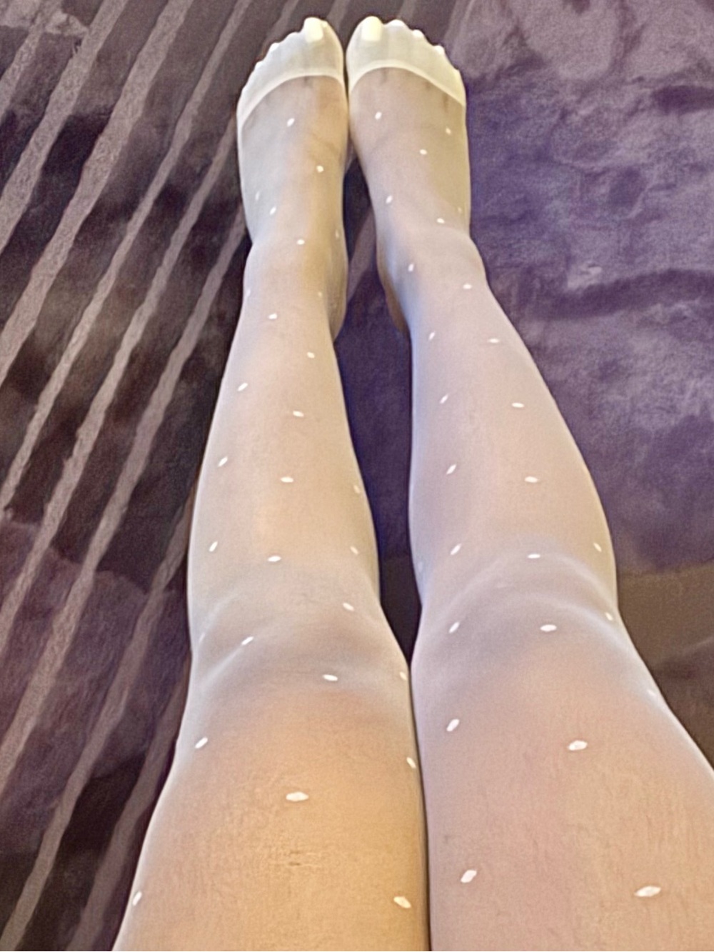 Sheer Polka Dot Tights - Women's Fashion Hosiery - Picture 6 of 7
